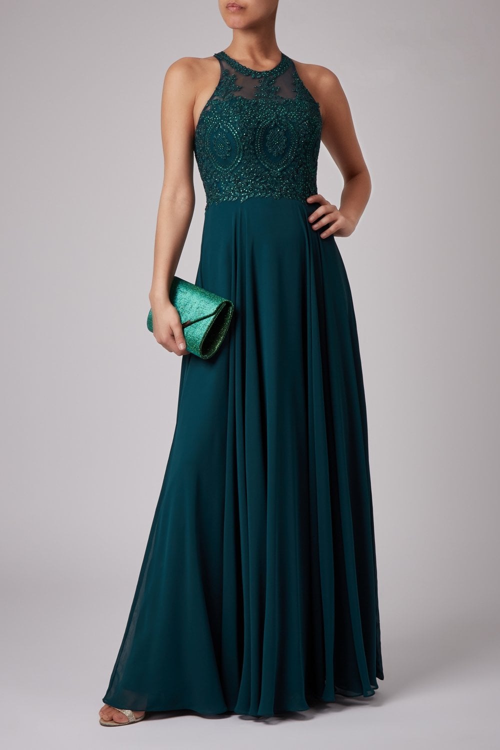 Mascara London Bottle Green Double Lace Strap Dress | Cargo Clothing Mascara London Bottle Green Double Lace Strap Dress | Cargo Clothing