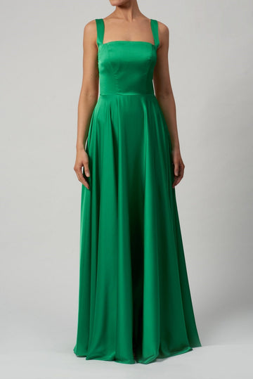 Emerald Green Full skirt Cross back Dress MC221033
