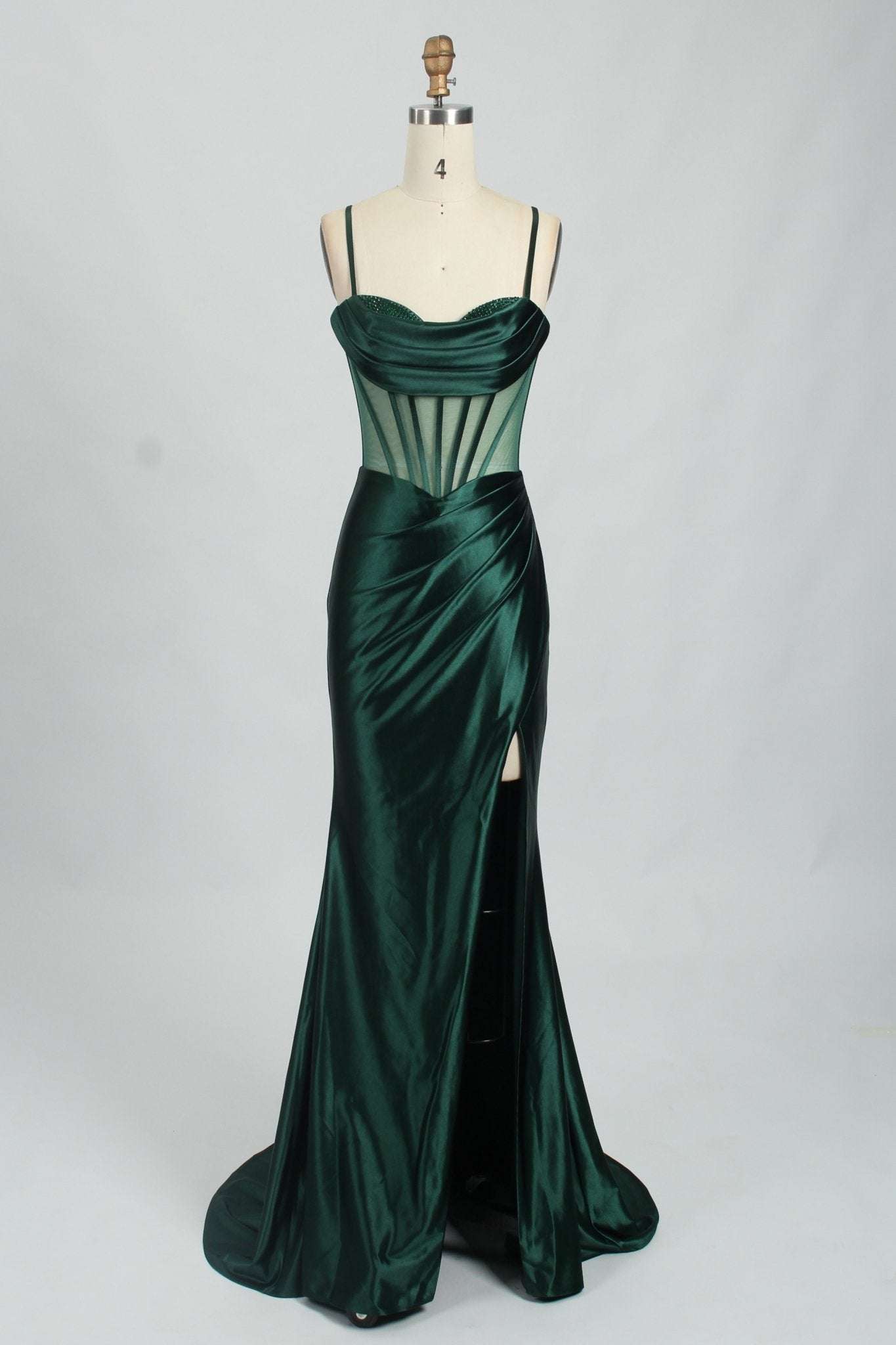 Forest Green Teenage Prom Corset Dress