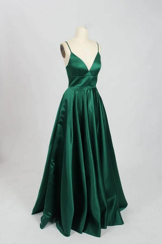 Green AVA 32636 Full skirted open back dress - Cargo Clothing
