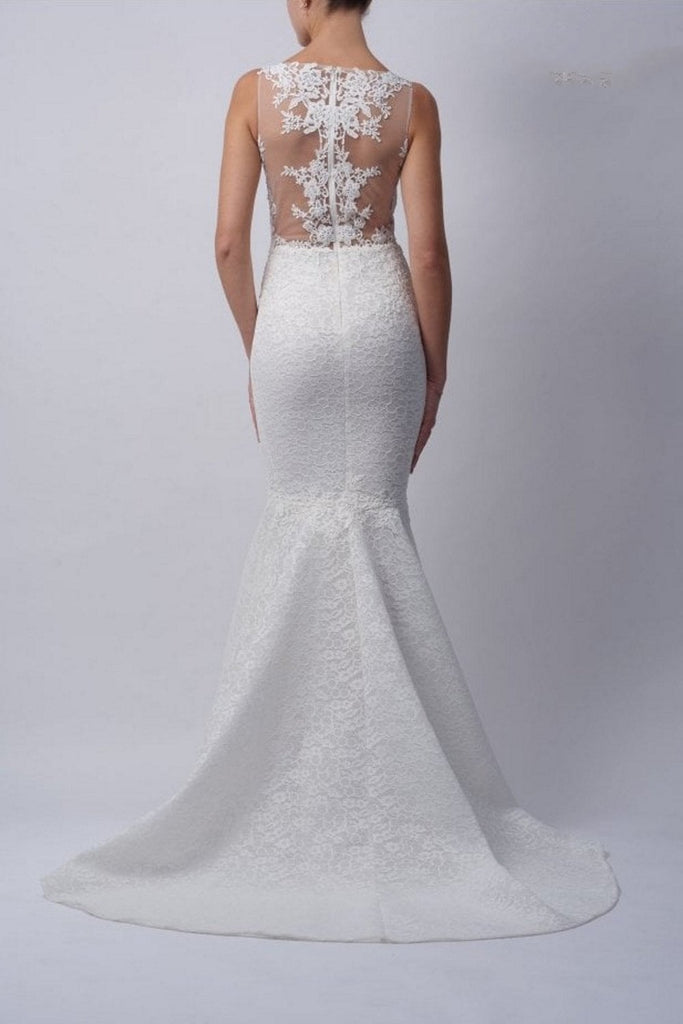 Ivory Fitted Lace Wedding Gown MC311943 - Cargo Clothing