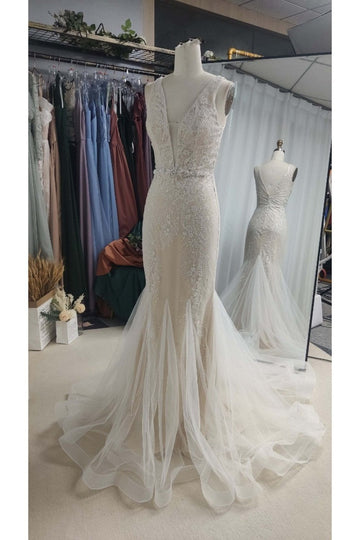 Ivory Sparkle Fishtail gown KT1335