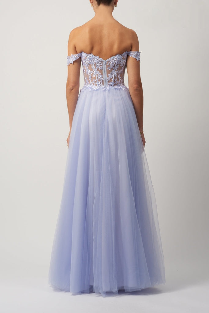 LILAC Lace Bardot Tulle Dress MC182509