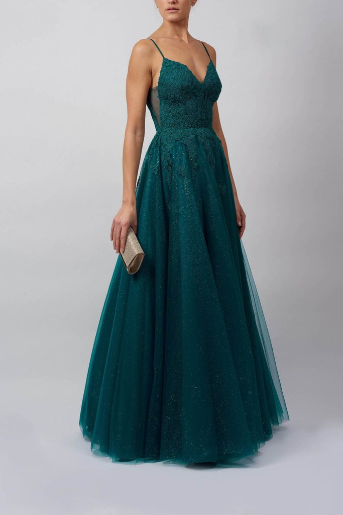 Forest Green MC11945 Tulle Ballgown