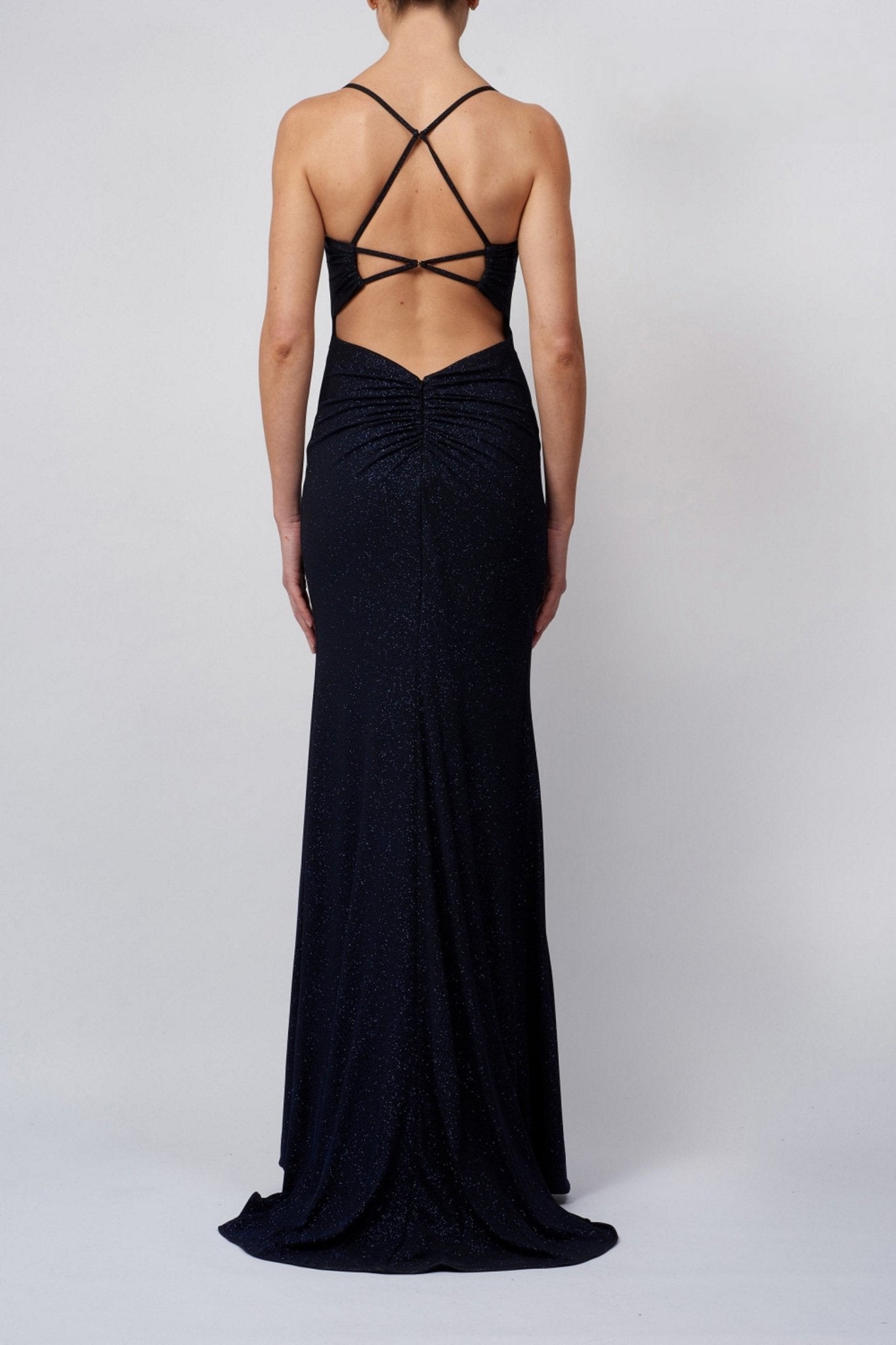 Abito lungo scintillante aderente blu royal Abbigliamento Cargo