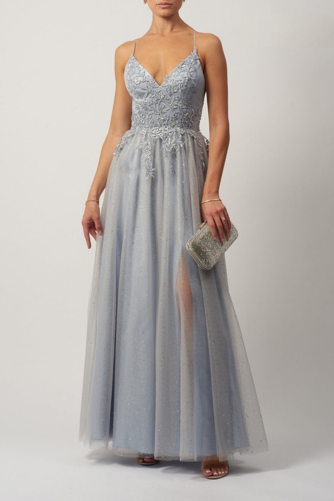Misty Blue Glitter Tulle Dress MC110119