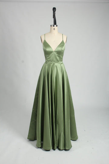 Sage Green Full skirted open back dress AVA