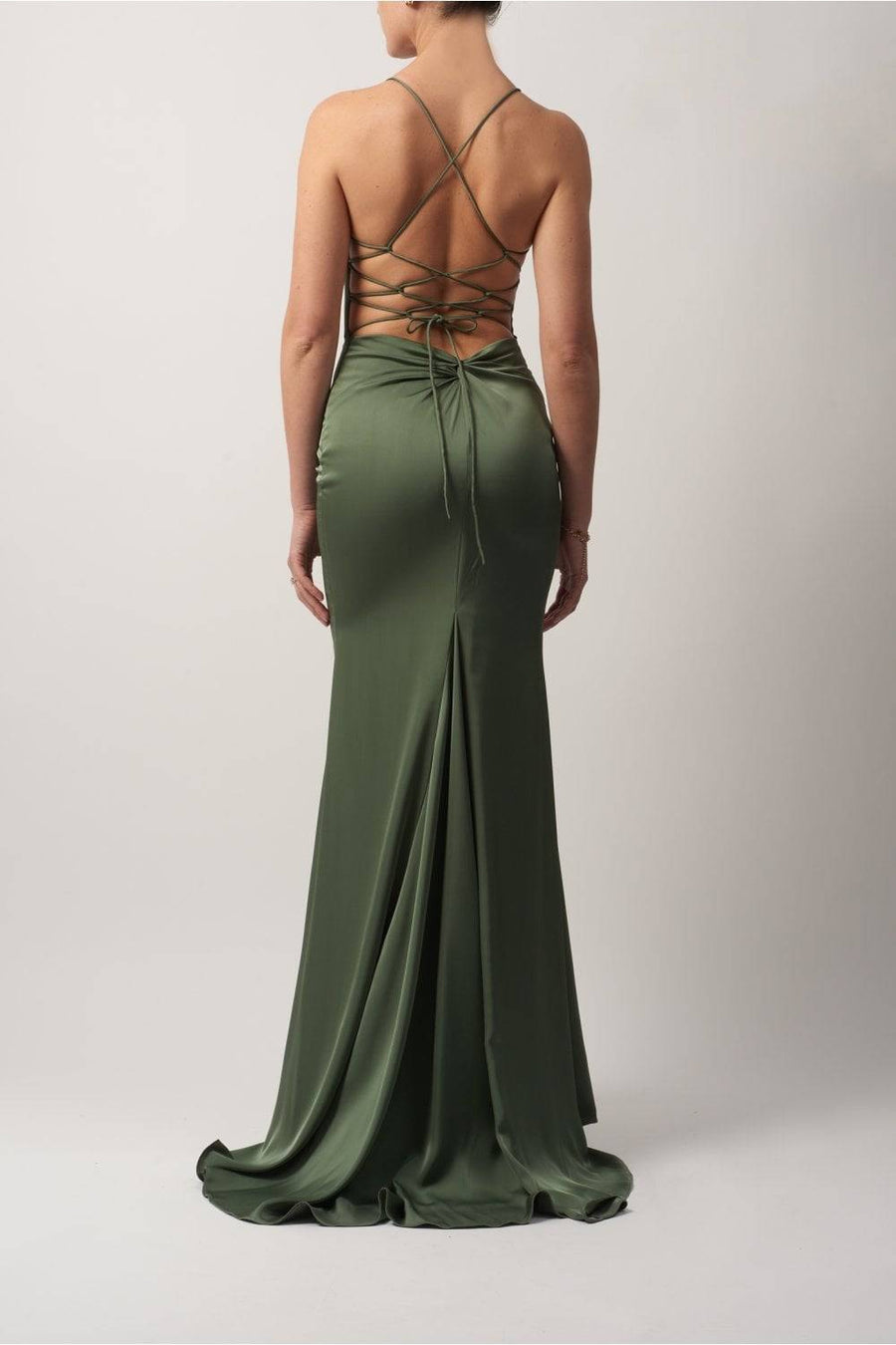 MOSS MC192017 Satin Low Back Strap Dress - Cargo Clothing