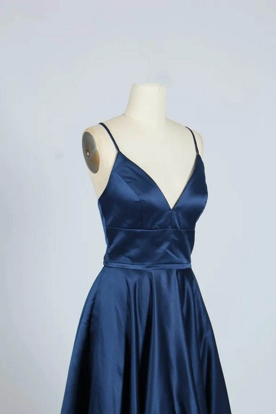 Navy Blue AVA 32636 Full skirted open back dress - Cargo Clothing