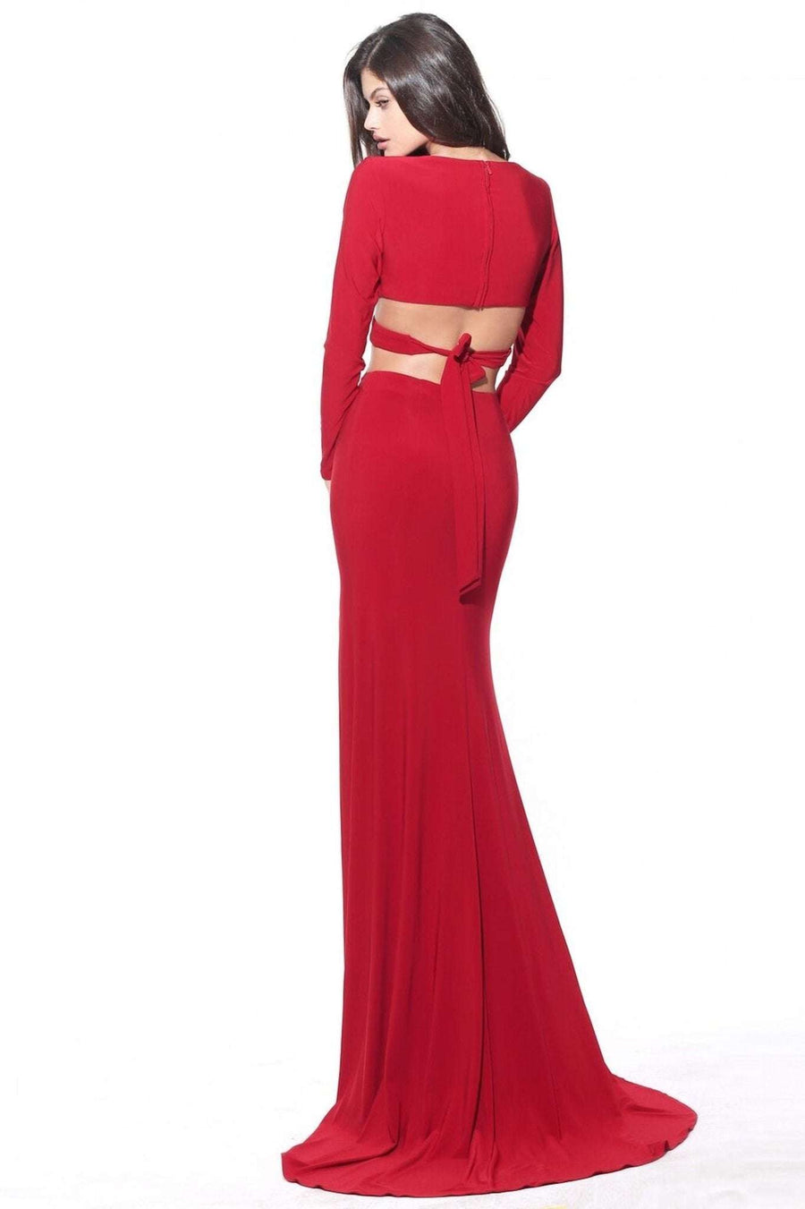 knee length red bridesmaid dresses Rust Red Jersey Square Neck Sheath Knee Length Bridesmaid Dresses, CB0043 main image 0