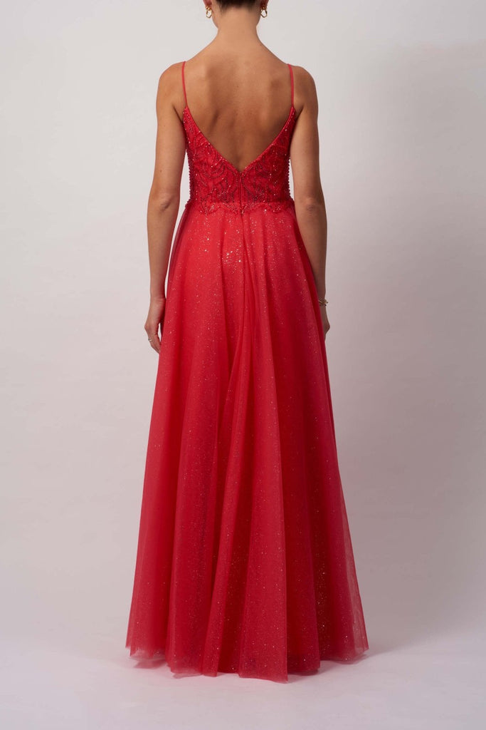 Raspberry MC121010 Embellished tulle Prom Dress - Cargo Clothing
