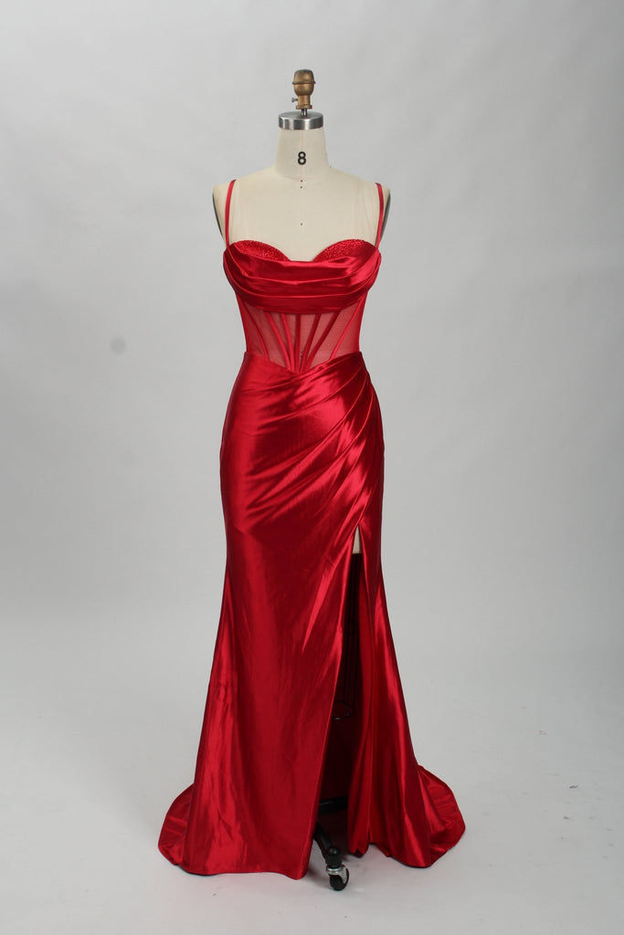 Red beaded corset dress 