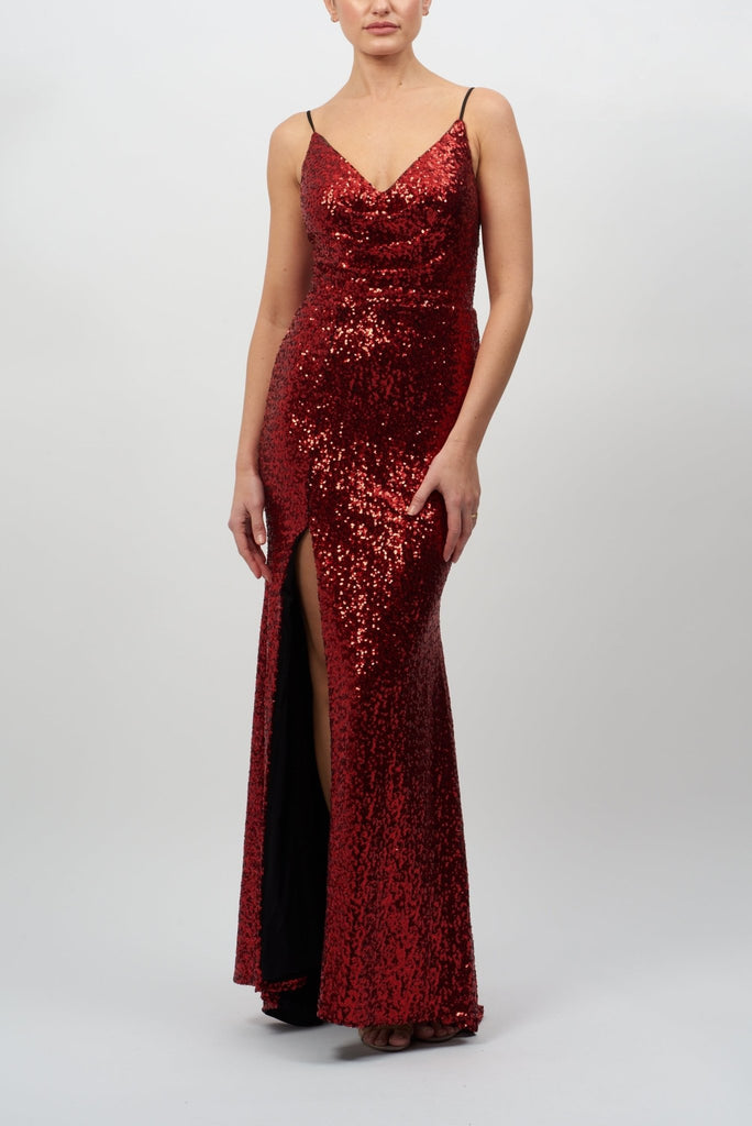 Red MC16208 Sequin Dress - Cargo Clothing