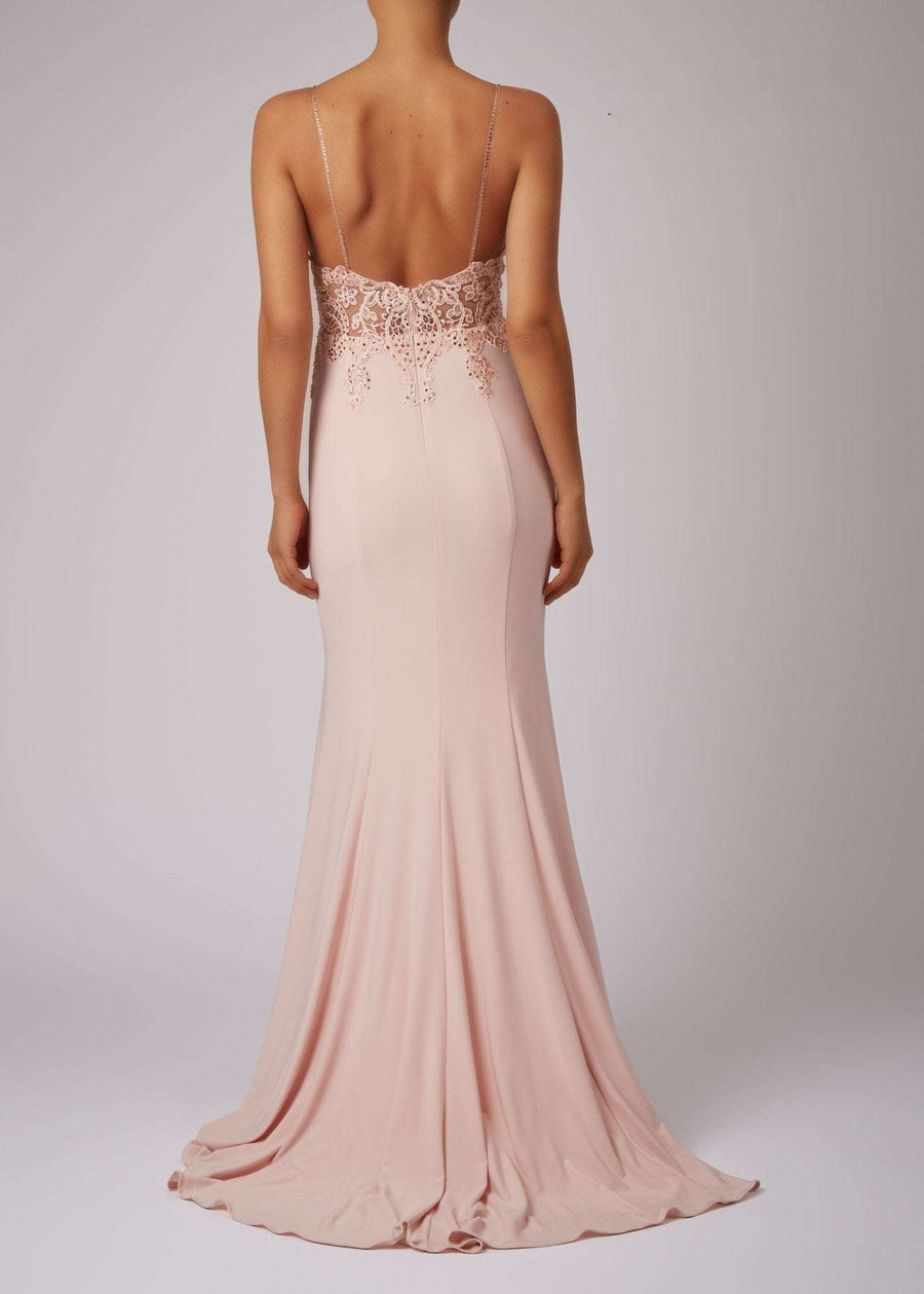 Red MC181460 beaded bodice strap dress - Cargo Clothing