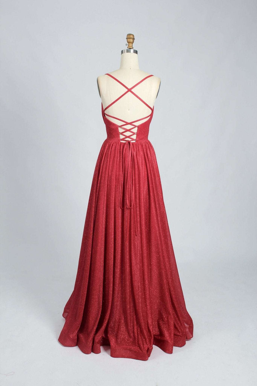Jessica Stuart Red Dress - Glitter Sweetheart | Tulle, Lace-Up Jessica Stuart Red Dress - Glitter Sweetheart | Tulle, Lace-Up