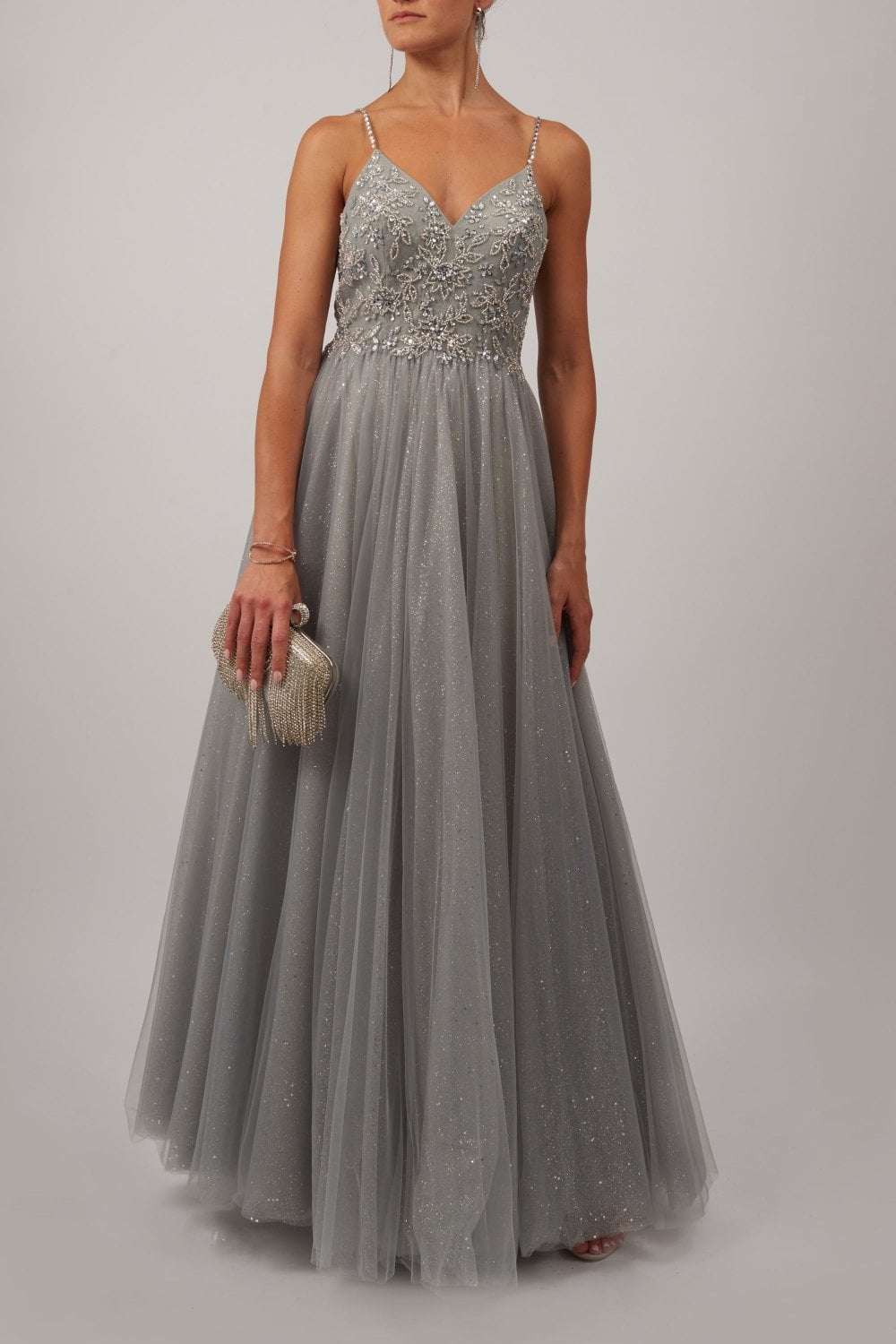 mascara silver dress Silver Evening Dresses - Satin Formal Gown