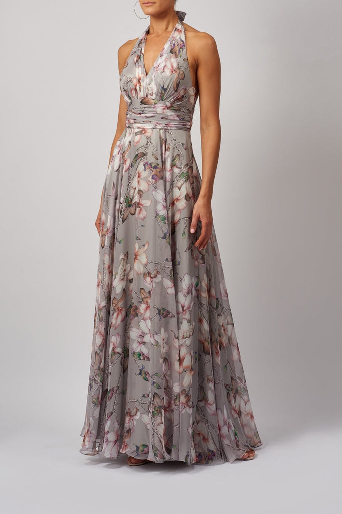 Smoke MC165108 Halterneck Floral Print Dress - Cargo Clothing