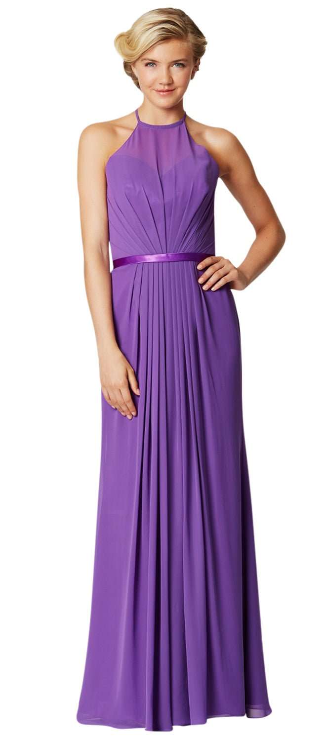 Chiffon Halterneck Dress - Purple Bridesmaid Dress | Last Size Sale
