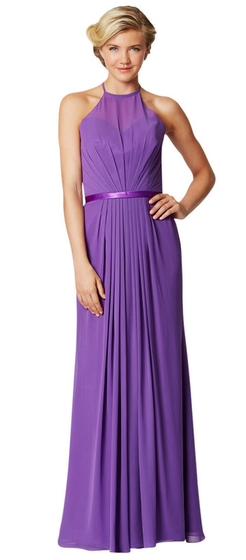 Purple chiffon Halterneck Bridesmaid Dress Poppy