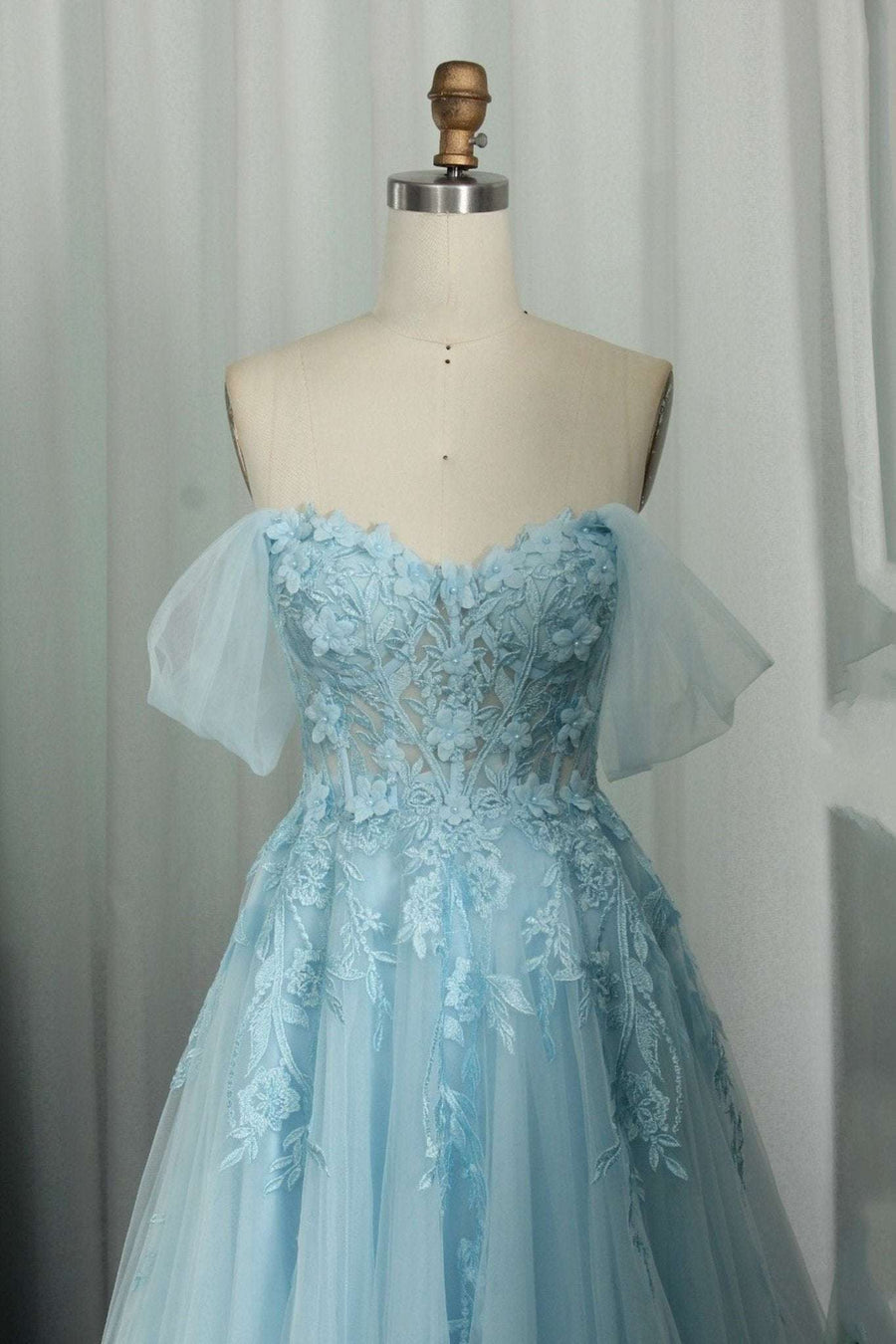 Baby Blue Corset Dress - Ylona | Sweetheart, Strapless Corset Baby Blue Corset Dress - Ylona | Sweetheart, Strapless Corset